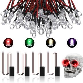 فيوز 16 قطعة من عيون ليزر LED حمراء متوهجة للقناع مع صندوق بطارية 24 انش، عيون LED متوهجة مع وحدة تحكم في التاثيرات المتوهجة لجماجم الهالوين، احمر واخضر وارجواني واصفر in Saudi Arabia