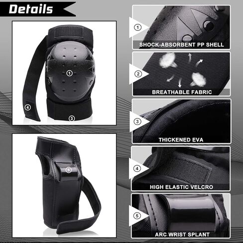 مجموعة معدات واقية للأطفال/الشباب، وسادات الركبة، وسادات الكوع، واقيات المعصم للتزلج على الجليد، وركوب الدراجات، ودراجة BMX، والدراجات البخارية، 6 قطع تتراوح أعمارهم بين 3 و8 سنوات (أزرق، صغير) in Kuwait