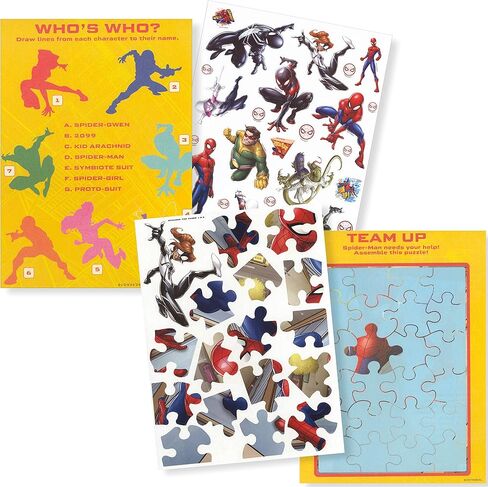 مجموعة أنشطة ملصقات سبايدرمان - تتضمن الحزمة كتاب نشاط سبايدرمان مع 500 ملصق سبايدرمان ، ملصق ثلاثي الأبعاد ، شماعات باب البطل الخارق ، في حقيبة in Kuwait