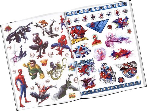 مجموعة أنشطة ملصقات سبايدرمان - تتضمن الحزمة كتاب نشاط سبايدرمان مع 500 ملصق سبايدرمان ، ملصق ثلاثي الأبعاد ، شماعات باب البطل الخارق ، في حقيبة in Kuwait