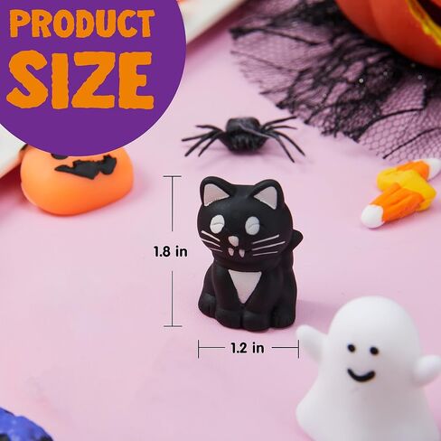 JOYIN 48 PCS Halloween Mochi Squishy Toys, Mini Squishy Toy Cute Squeeze Toy Stress Reliever Anxiety for Kids Gift, Halloween Party Favors Goodie Bags Stuffers, Classroom Game Prizes in Saudi Arabia