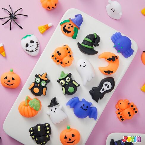 JOYIN 48 PCS Halloween Mochi Squishy Toys, Mini Squishy Toy Cute Squeeze Toy Stress Reliever Anxiety for Kids Gift, Halloween Party Favors Goodie Bags Stuffers, Classroom Game Prizes in Saudi Arabia