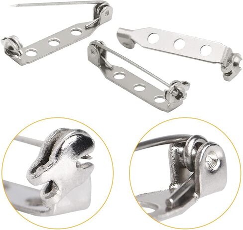 200 Pcs Tone Brooch Bar Pins Backs Clasp 1 Inch, Safety Pins Findings with 3 Holes for Jewelry Making/Badge Insignia/Citation Bars/Backpacks/DIY Crafts (Gold) in Kuwait