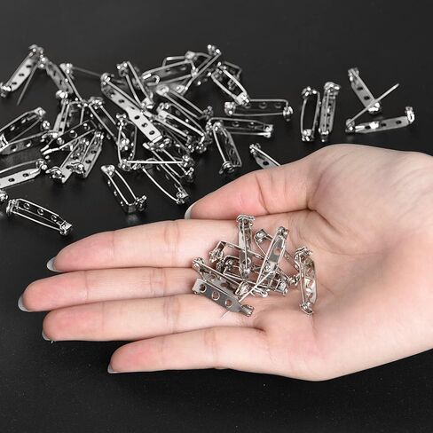 200 Pcs Tone Brooch Bar Pins Backs Clasp 1 Inch, Safety Pins Findings with 3 Holes for Jewelry Making/Badge Insignia/Citation Bars/Backpacks/DIY Crafts (Gold) in Kuwait