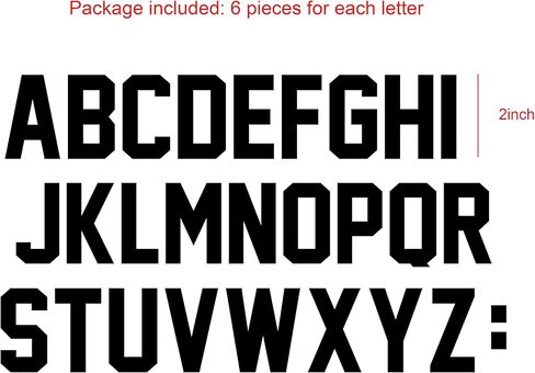 Fanbay 156 قطعة 2 بوصة حديد على الحروف من A إلى Z ورقة حروف نقل الحرارة للملابس الرياضية القمصان تي شيرت اسم الفريق (أبيض) in Kuwait