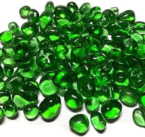 Green Glass Stones 1lb, Marbles, Pebbles, Glass Gems for Vases Fillers, Non-Toxic Smooth Glass Beads for Party Table Scatter, Aquarium Fillers, Gems Displaying in Kuwait