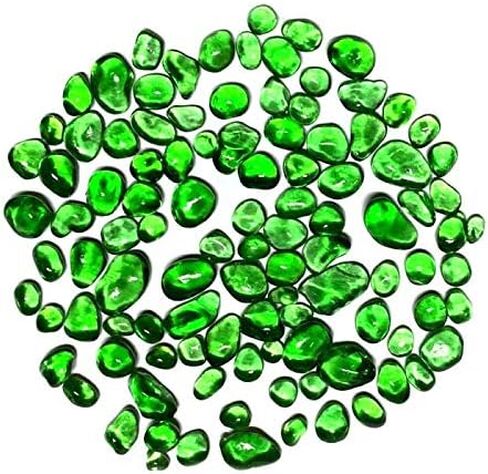 Green Glass Stones 1lb, Marbles, Pebbles, Glass Gems for Vases Fillers, Non-Toxic Smooth Glass Beads for Party Table Scatter, Aquarium Fillers, Gems Displaying in Kuwait