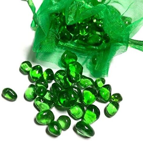 Green Glass Stones 1lb, Marbles, Pebbles, Glass Gems for Vases Fillers, Non-Toxic Smooth Glass Beads for Party Table Scatter, Aquarium Fillers, Gems Displaying in Kuwait