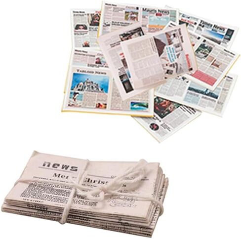 4GlowZ 2 Set 1:12 Scale Mini Newspapers Set-Realistic 9-Color Miniature Newsprints and Vintage Bundle for minitures DIY Accessories for OB11 and BJD Photography Props,Blythe Accessories in Kuwait