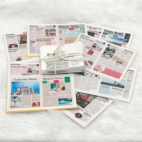 4GlowZ 2 Set 1:12 Scale Mini Newspapers Set-Realistic 9-Color Miniature Newsprints and Vintage Bundle for minitures DIY Accessories for OB11 and BJD Photography Props,Blythe Accessories in Kuwait