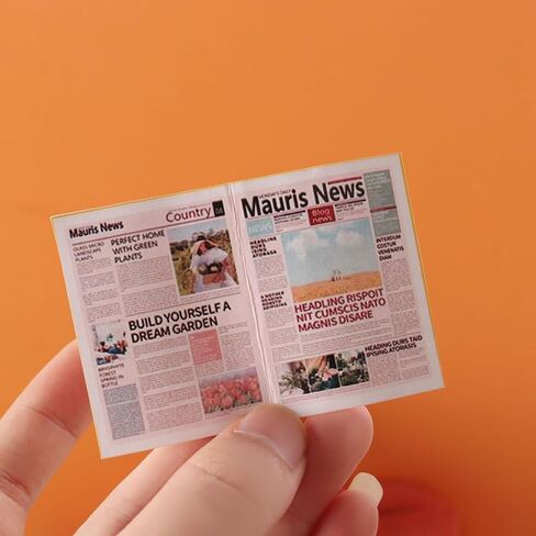 4GlowZ 2 Set 1:12 Scale Mini Newspapers Set-Realistic 9-Color Miniature Newsprints and Vintage Bundle for minitures DIY Accessories for OB11 and BJD Photography Props,Blythe Accessories in Kuwait
