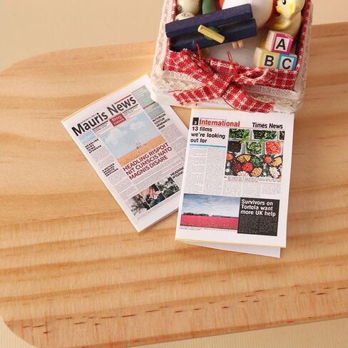 4GlowZ 2 Set 1:12 Scale Mini Newspapers Set-Realistic 9-Color Miniature Newsprints and Vintage Bundle for minitures DIY Accessories for OB11 and BJD Photography Props,Blythe Accessories in Kuwait