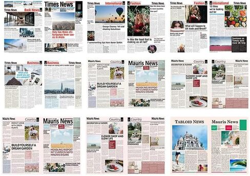 4GlowZ 2 Set 1:12 Scale Mini Newspapers Set-Realistic 9-Color Miniature Newsprints and Vintage Bundle for minitures DIY Accessories for OB11 and BJD Photography Props,Blythe Accessories in Kuwait