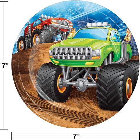 Creative Converting Monster Truck Dessert Plates, 24 ct in Saudi Arabia