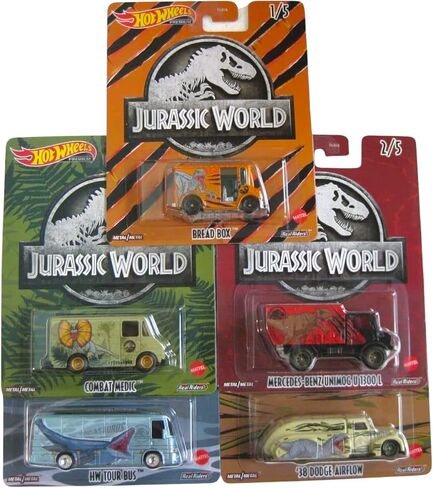 Hot Wheels Jurassic World 2022 Premium Pop Culture Complete 5 Car Diecast Set DLB45-946Q Release in Saudi Arabia