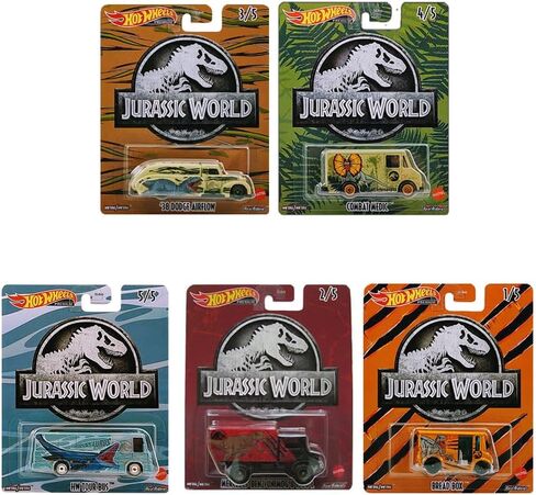 Hot Wheels Jurassic World 2022 Premium Pop Culture Complete 5 Car Diecast Set DLB45-946Q Release in Saudi Arabia