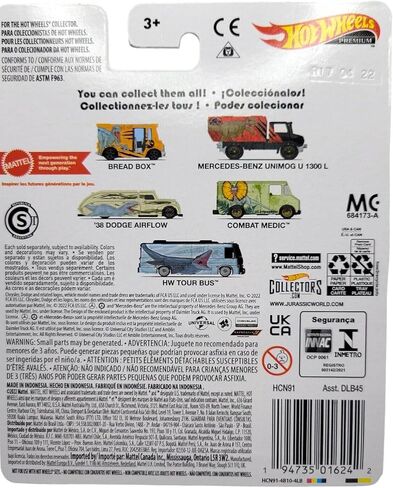 Hot Wheels Jurassic World 2022 Premium Pop Culture Complete 5 Car Diecast Set DLB45-946Q Release in Saudi Arabia