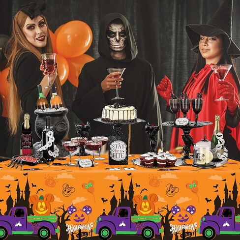 ديكورات حفلات الهالوين على شكل فأر كرتوني، 3 قطع من مفارش المائدة على شكل فأر للهالوين، غطاء طاولة مستطيل من البلاستيك لصبي وفتاة الهالوين وحفلات أعياد الميلاد in Kuwait