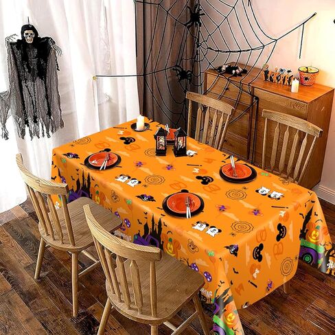 ديكورات حفلات الهالوين على شكل فأر كرتوني، 3 قطع من مفارش المائدة على شكل فأر للهالوين، غطاء طاولة مستطيل من البلاستيك لصبي وفتاة الهالوين وحفلات أعياد الميلاد in Kuwait