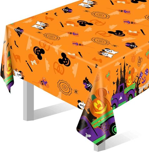 ديكورات حفلات الهالوين على شكل فأر كرتوني، 3 قطع من مفارش المائدة على شكل فأر للهالوين، غطاء طاولة مستطيل من البلاستيك لصبي وفتاة الهالوين وحفلات أعياد الميلاد in Kuwait
