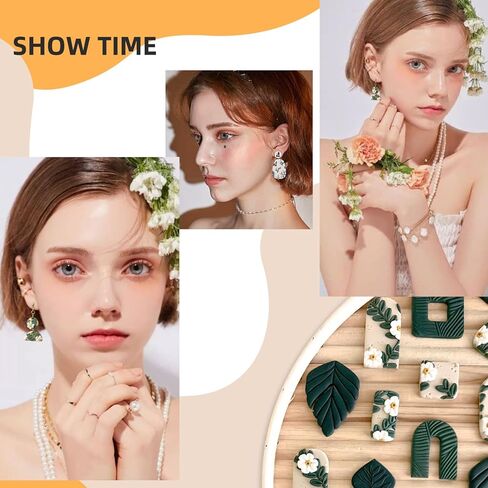 Houfamse Polymer Clay Cutters Set, 36 Shapes Stainless Steel DIY Clay Cutters Tools with 16 Circle Shape Cutters & 100 Earrings Accessories, Clay Earring Cutters Kits for Polymer Clay Jewelry Making in Kuwait