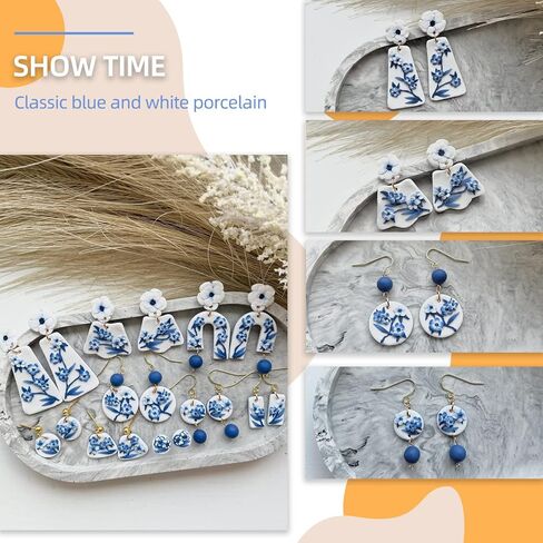 Houfamse Polymer Clay Cutters Set, 36 Shapes Stainless Steel DIY Clay Cutters Tools with 16 Circle Shape Cutters & 100 Earrings Accessories, Clay Earring Cutters Kits for Polymer Clay Jewelry Making in Kuwait