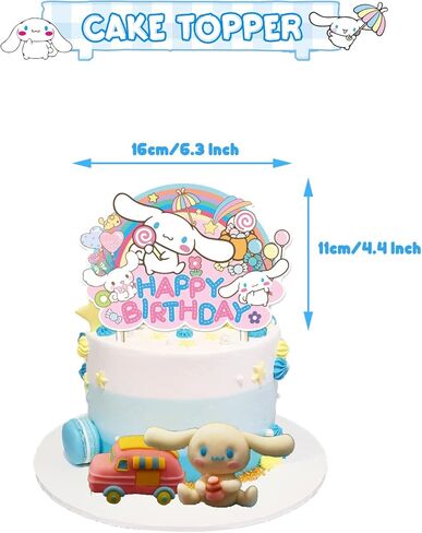 Kawaii Cute Cartoon Birthday Party Decorations,Anime Cinna_moroll Cosplay Party Supplies include Happy Birthday Banner, Cake Topper, Cupcake Toppers Balloons Ribbon String in Kuwait