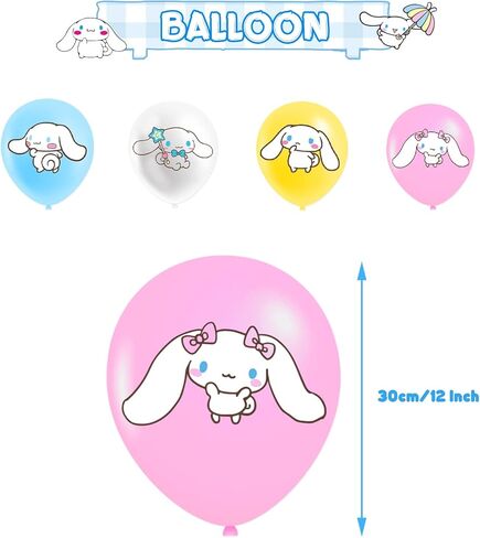 Kawaii Cute Cartoon Birthday Party Decorations,Anime Cinna_moroll Cosplay Party Supplies include Happy Birthday Banner, Cake Topper, Cupcake Toppers Balloons Ribbon String in Kuwait