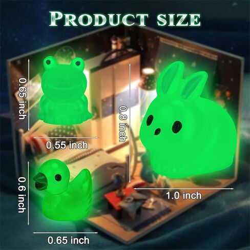 30 قطعة من الراتنج المضيء على شكل حيوان صغير لطيف يتوهج في الظلام، تماثيل مصغرة للحيوانات DIY إكسسوارات زينة لحرف تزيين بيت الدمى في الحديقة in Kuwait