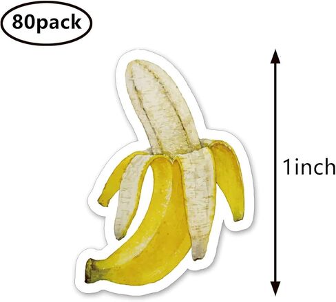 Banana Fruit Stickers 1in for Scrapbooking, Arts, Craft, Kids DIY Journals 80-Pack in Saudi Arabia