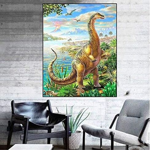 مجموعات الرسم الماسية للبالغين المبتدئين ديزني الفن الديناصور، مجموعة الرسم 5D حجر الراين التطريز مجموعات غرزة الصليب توريد الفن الحرفية قماش الجدار ملصقات ديكور المنزل 10 × 12 بوصة in Kuwait