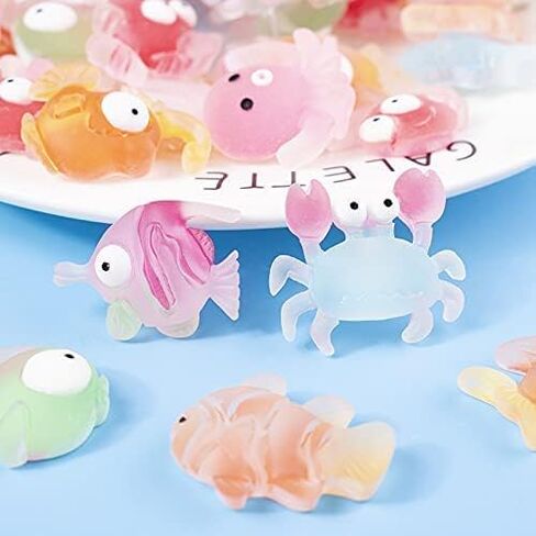 LOPURO Resin Flatback Ocean Animals Charms,50 Ocean Animals Flatback Beads Charms for DIY Scrapbooking Craft Phone Case Making Decor Nail DIY Crafting in Saudi Arabia