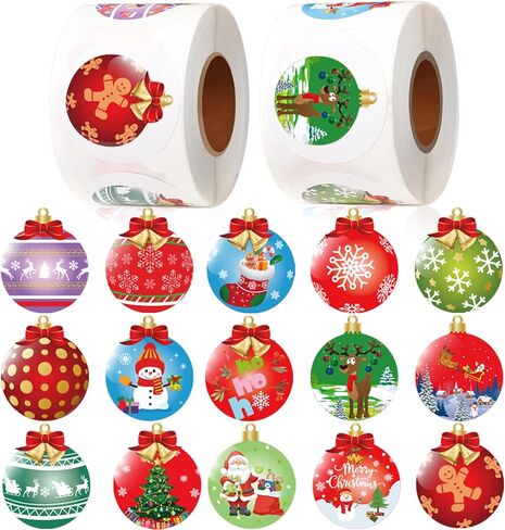 800 Pieces Roll Stickers Ornament 16 Designs Envelope Stickers Decorations for Christmas Party Classroom Decor Holiday Stickers Supplies in Saudi Arabia