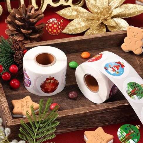 800 Pieces Roll Stickers Ornament 16 Designs Envelope Stickers Decorations for Christmas Party Classroom Decor Holiday Stickers Supplies in Saudi Arabia