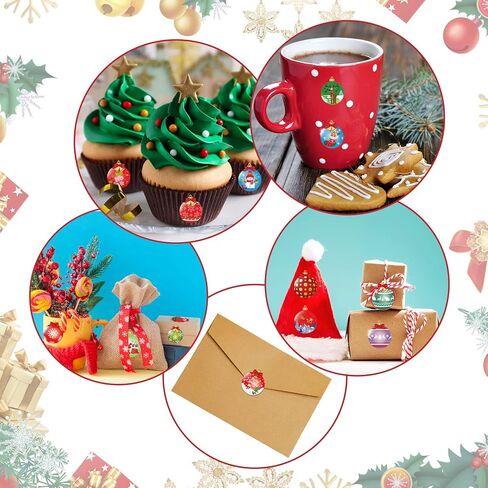 800 Pieces Roll Stickers Ornament 16 Designs Envelope Stickers Decorations for Christmas Party Classroom Decor Holiday Stickers Supplies in Saudi Arabia