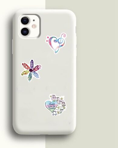 61Pcs Music Note Stickers Pack, Cute Cartoon Vinyl Waterproof for Kids Adults Girls Boys for Water Bottle Laptop Scrapbooking Journaling for Birthday Halloween Party Supply Decoration Favor in Kuwait