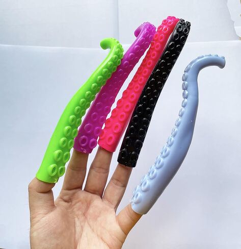 10 قطع من دمى أصابع الأخطبوط من كاريكون، ألوان متنوعة in Kuwait