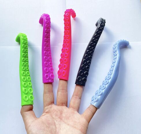 10 قطع من دمى أصابع الأخطبوط من كاريكون، ألوان متنوعة in Kuwait