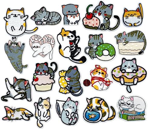 20 قطعة من رقعات القطط كاواي اللطيفة من بوهاكا - رقعات كبيرة للقطط الصغيرة للملابس - يمكن كيها/خياطتها in Kuwait