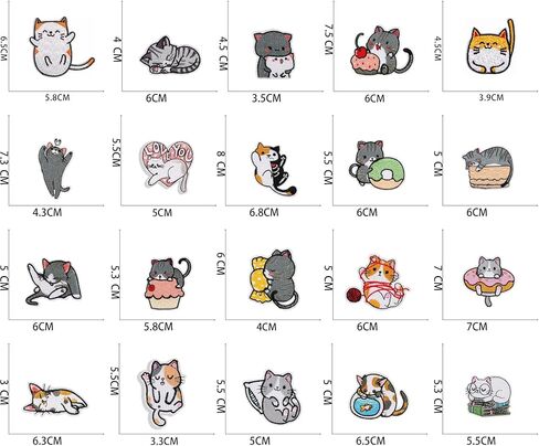 20 قطعة من رقعات القطط كاواي اللطيفة من بوهاكا - رقعات كبيرة للقطط الصغيرة للملابس - يمكن كيها/خياطتها in Kuwait