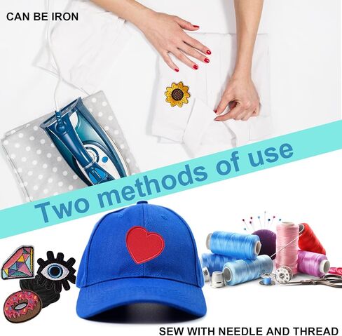 GYGYL 9 Pieces Red Heart Patches, Iron On Patch Embroidered Applique for Clothes, Dress, Hat, Socks, Jeans, DIY Accessories-2.5 x 2.3inches in Kuwait