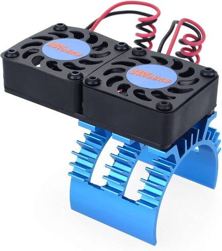حوض حرارة محرك Surpass Hobby RC، مروحة تبريد مزدوجة 30 مم مع حوض حرارة مناسب لشاحنة سيارة RC 1/10 عربات التي تجرها الدواب، أزرق وأسود in Kuwait