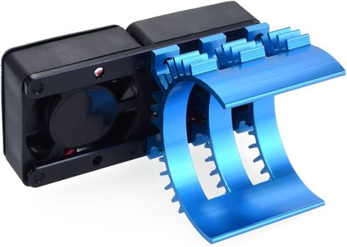 حوض حرارة محرك Surpass Hobby RC، مروحة تبريد مزدوجة 30 مم مع حوض حرارة مناسب لشاحنة سيارة RC 1/10 عربات التي تجرها الدواب، أزرق وأسود in Kuwait