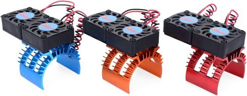 حوض حرارة محرك Surpass Hobby RC، مروحة تبريد مزدوجة 30 مم مع حوض حرارة مناسب لشاحنة سيارة RC 1/10 عربات التي تجرها الدواب، أزرق وأسود in Kuwait