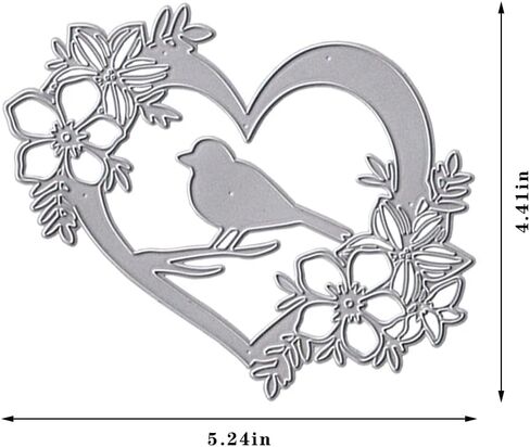 Hying Valentines Heart Flowers قطع يموت لصنع البطاقات وديكورات ألبوم الصور، الطيور يموت قطع زهرة الحب يموت قالب الاستنسل للحرف اليدوية سكرابوكينغ in Saudi Arabia