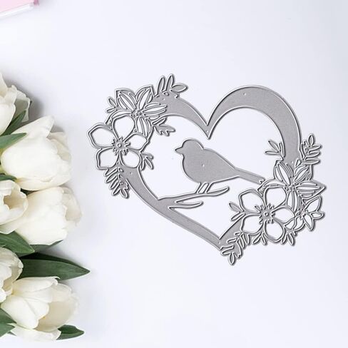 Hying Valentines Heart Flowers قطع يموت لصنع البطاقات وديكورات ألبوم الصور، الطيور يموت قطع زهرة الحب يموت قالب الاستنسل للحرف اليدوية سكرابوكينغ in Saudi Arabia