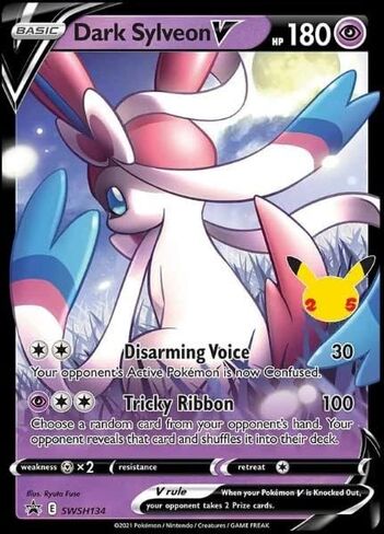 Dark Sylveon V - SWSH134 - ** Jumbo ** - Black Star Promo - Pokemon Celebration Card - Holo Foil in Saudi Arabia