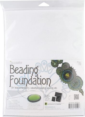 The Beadsmith Beading Foundation – 8.5 x 11 inches – 4 sheets of Assorted Black & White Fabric – Made in the USA – Stiff & durable material used for bead & stitch embroidery, cabochon beading & sewing in Saudi Arabia