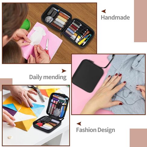 Leather Sewing Kit, Leather Sewing Tool Kit, Leather Working Tools with Waxed Thread, Upholstery Repair Kit with Heavy Duty Sewing Thread, Curved Needles Sewing for Sofa Carpet Repair and Sewing in Kuwait