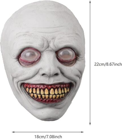 قناع VICDUEKG للهالوين المخيف المخيف، قناع الشياطين المبتسمة، قناع تنكري ثلاثي الأبعاد، ديكورات حفلات الهالوين in Kuwait